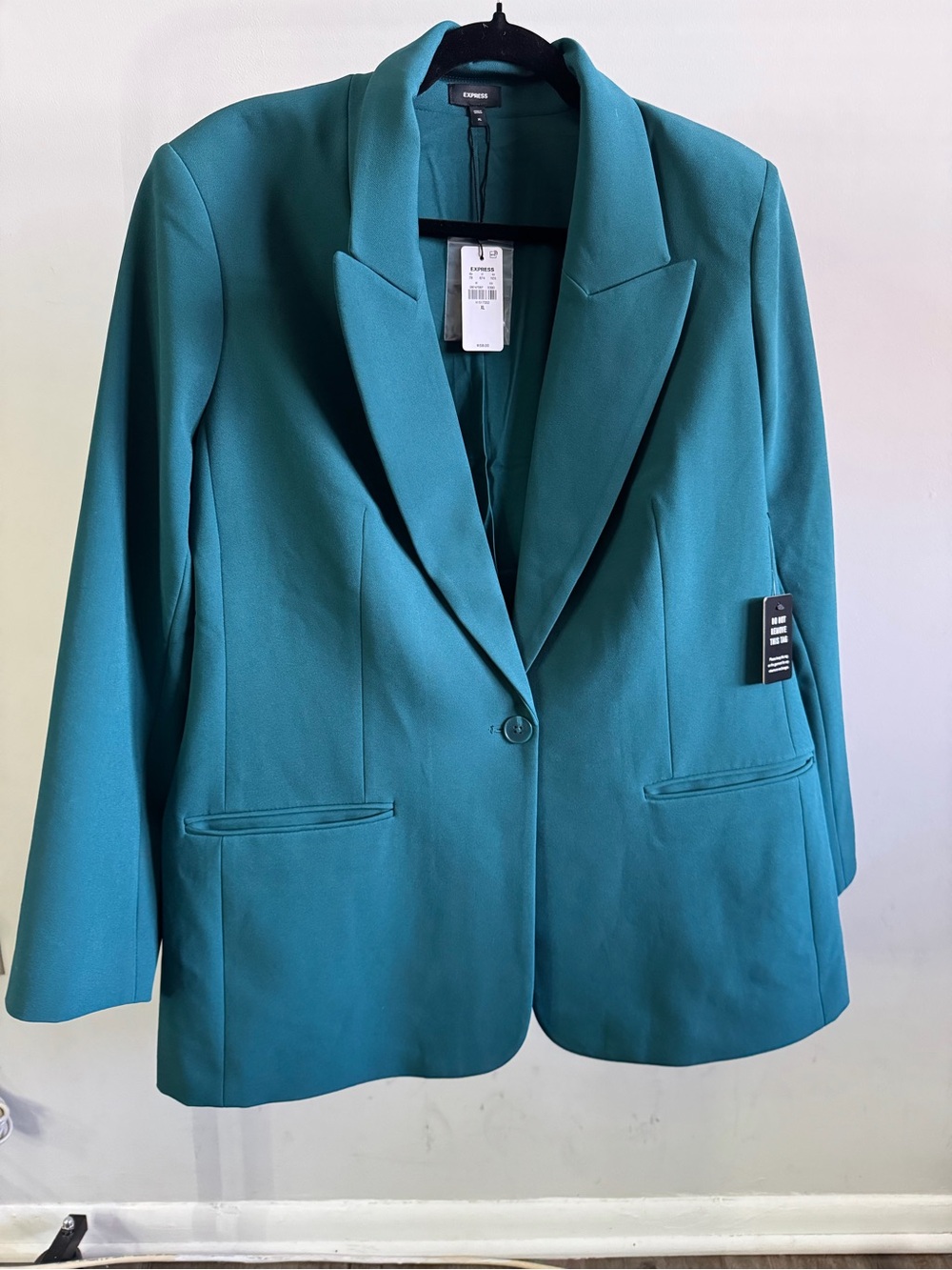 Express Teal Single-Button Blazer Jacket - Deep Teal